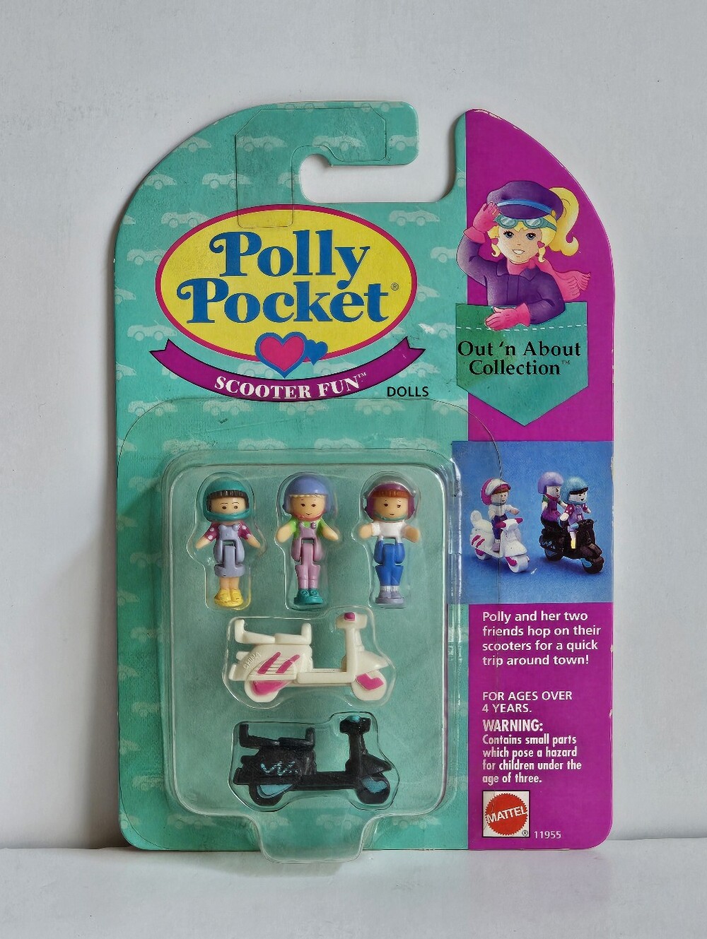 RARE Polly Pocket "Scooter Fun" Dolls Vintage 1994 Mattel BluebirdToys 11955